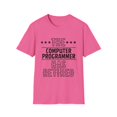 thumbnail image 1 of Funny The Computer Programmer Has Retired Senior Grandpa  Novelty Computer Programmer Retirement Women Men Unisex Softstyle T-Shirt, 1 of 4