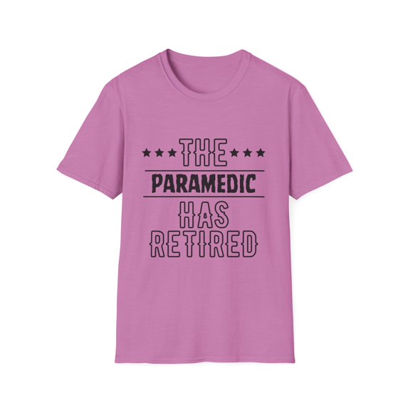 Funny The Paramedic Has Retired Grandpa Senior Worker Gag Novelty Paramedic Retirement Work Women Men Pun Unisex Softstyle T-Shirt