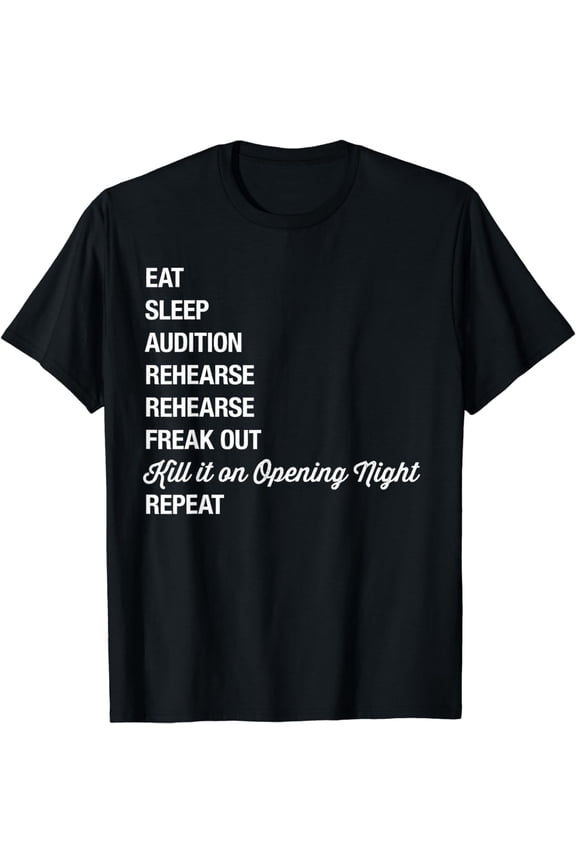 Funny Theater Actor Audition Rehearsal Graphic T-Shirt - Retro Drama Performer Opening Night Gift - Unisex Short Sleeve Cotton Tee