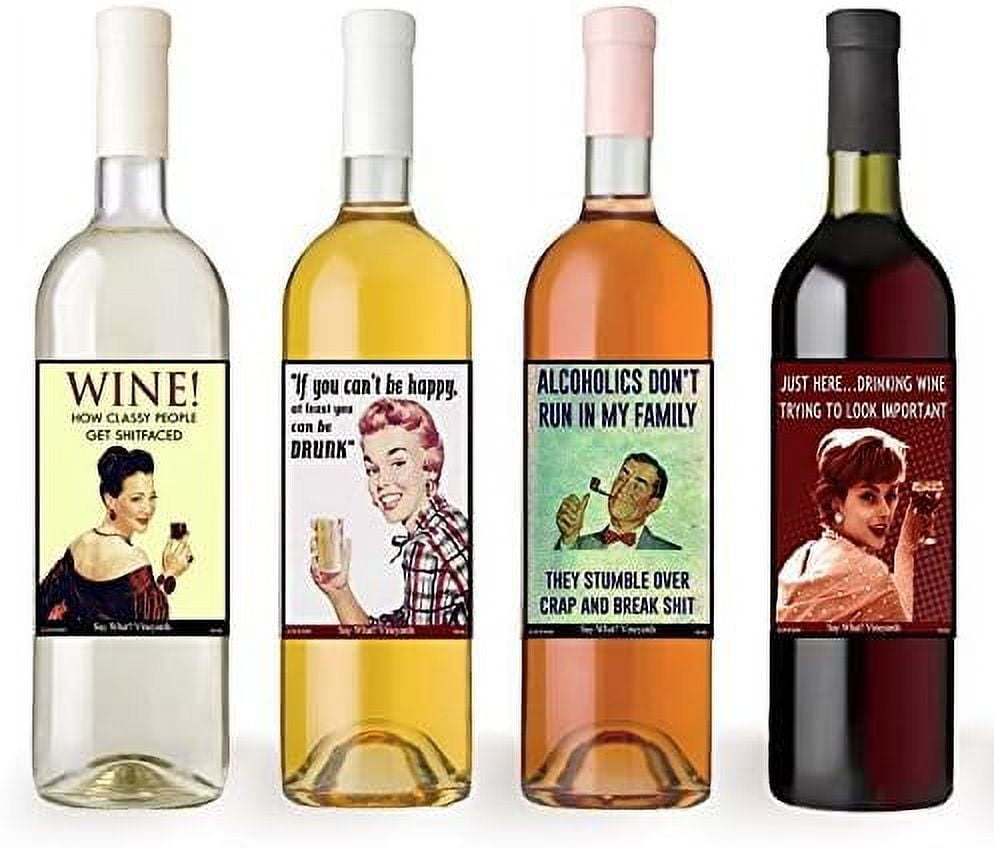 Funny Themed Liquid Therapy Wine Bottle Labels Set Of 8 Wine Bottle