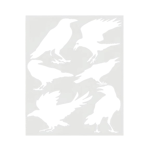 Funny Themed Reusing Stencil Detailed Ravens Bird Stencil Detailed Ravens Design Suitable For Various Handmade Crafts