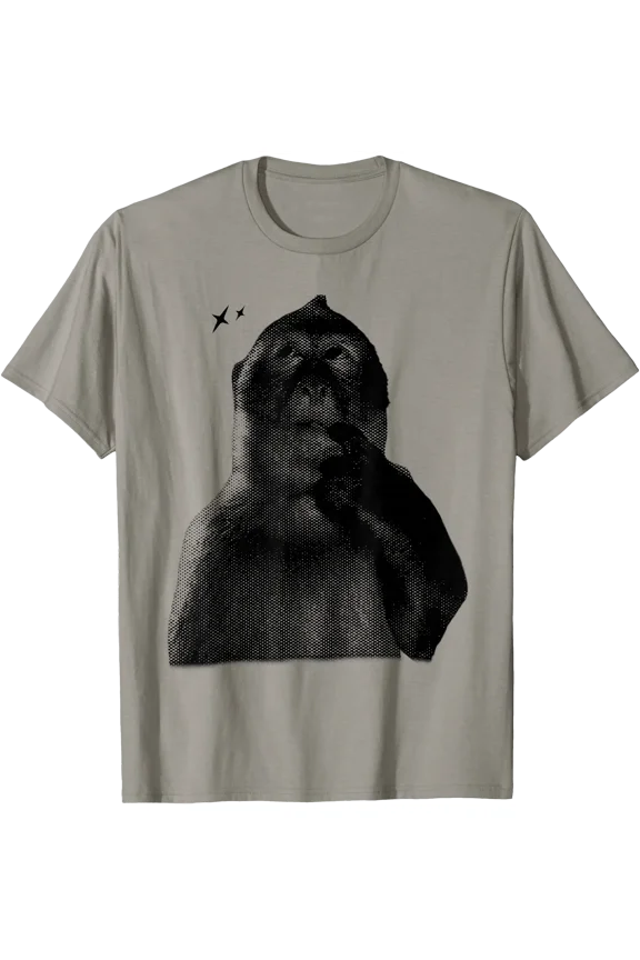 Funny Thinking Monkey Meme 2YK Graphic T-Shirt, Unisex T-Shirt