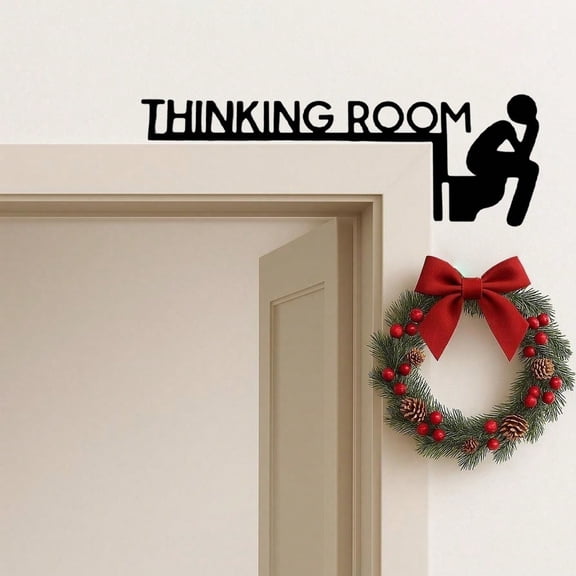 Funny 'Thinking Room' Metal Wall Art Sign - Humorous Bathroom Decor for Home, Modern Wall Hanging, Unique Housewarming Gift for Bathroom, Hallway or Living Room. Playful & Whimsical Home Decor
