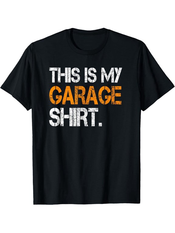 Funny This Is My Garage Shirt Men's Unisex Retro Graphic T-Shirt Distressed Mechanic DIY Project Design Tee