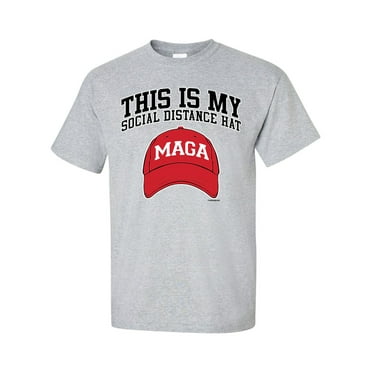 Funny This Is My Social Distancing Red MAGA Hat Unisex Adult Short Sleeve T-shirt-Sports Grey-large
