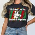 thumbnail image 1 of Funny "This Is How Long My Tolerance For People Lasts" Zebra - Themed Tops with Bold Print T - shirts Stylish Graphic Tees Perfect For Casual Short Sleeve Shirts, 1 of 5