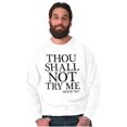 thumbnail image 1 of Funny Thou Shall Not Try Me Joke Sweatshirt for Men or Women Brisco Brands M, 1 of 6