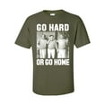 thumbnail image 1 of Funny Three Stooges Go Hard or Go Home Short Sleeve T-shirt-Military-small, 1 of 4