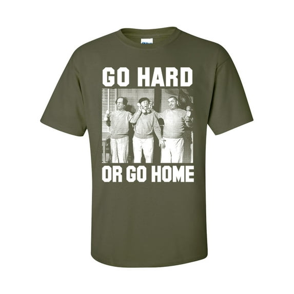 Funny Three Stooges Go Hard or Go Home Short Sleeve T-shirt-Military-small