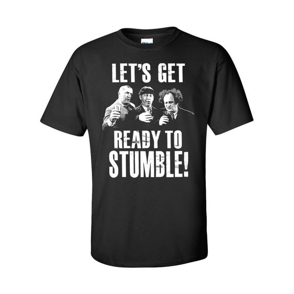 Funny Three Stooges Let's Get Ready To Stumble Short Sleeve T-shirt-Black-4xl