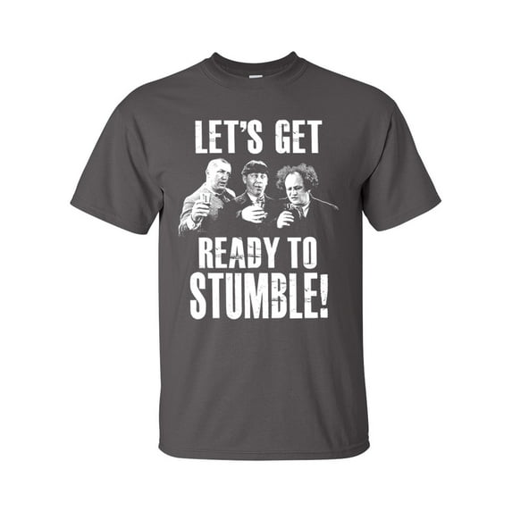 Funny Three Stooges Let's Get Ready To Stumble Short Sleeve T-shirt-Charcoal-small