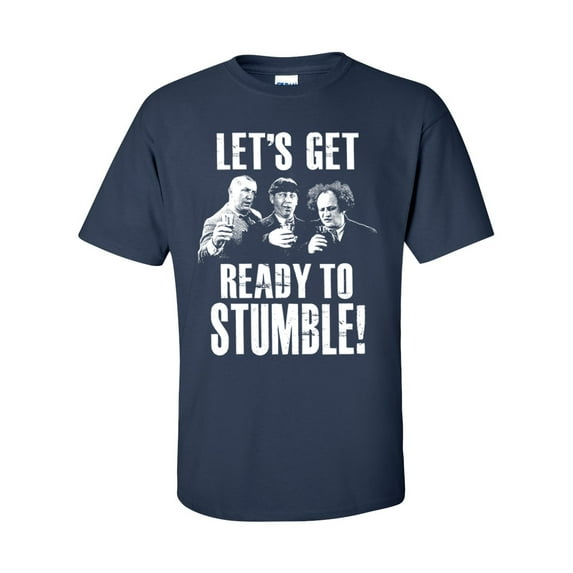 Funny Three Stooges Let's Get Ready To Stumble Short Sleeve T-shirt-Navy-xxl
