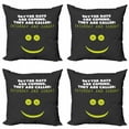thumbnail image 1 of Funny Throw Pillow Cushion Case Pack of 4, Humorous Words About Weekend Saturday and Sunday Fun Smile Face, Modern Accent Double-Sided Print, 4 Sizes, Charcoal Grey White, by Ambesonne, 1 of 2