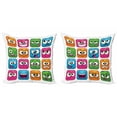 thumbnail image 1 of Ambesonne Funny Throw Pillow Cover 2 Pack, Cartoon Monsters Comic, 18", Multicolor, 1 of 2
