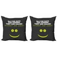thumbnail image 1 of Funny Throw Pillow Cushion Cover Pack of 2, Humorous Words About Weekend Saturday and Sunday Fun Smile Face, Zippered Double-Side Digital Print, 4 Sizes, Charcoal Grey White, by Ambesonne, 1 of 2