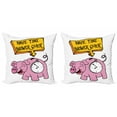 thumbnail image 1 of Ambesonne Funny Throw Pillow Cover 2 Pack, Save Time Shower Quick Piggy, 24", Pink and Yellow, 1 of 6