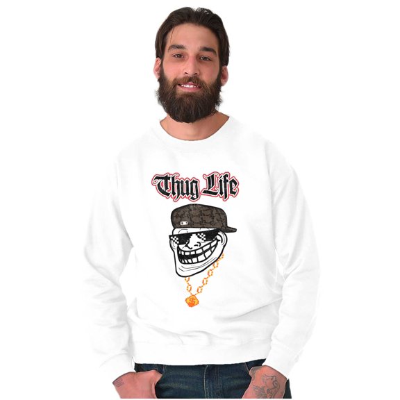 Funny Thug Life Troll Face Meme Unisex Plus Size Sweatshirt Brisco Brands 3X