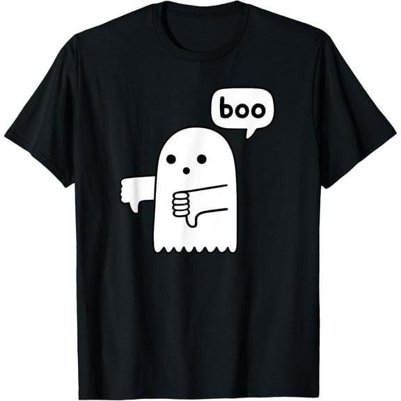 Funny Thumbs Down Ghost Screaming Boo Disapproval T-Shirt