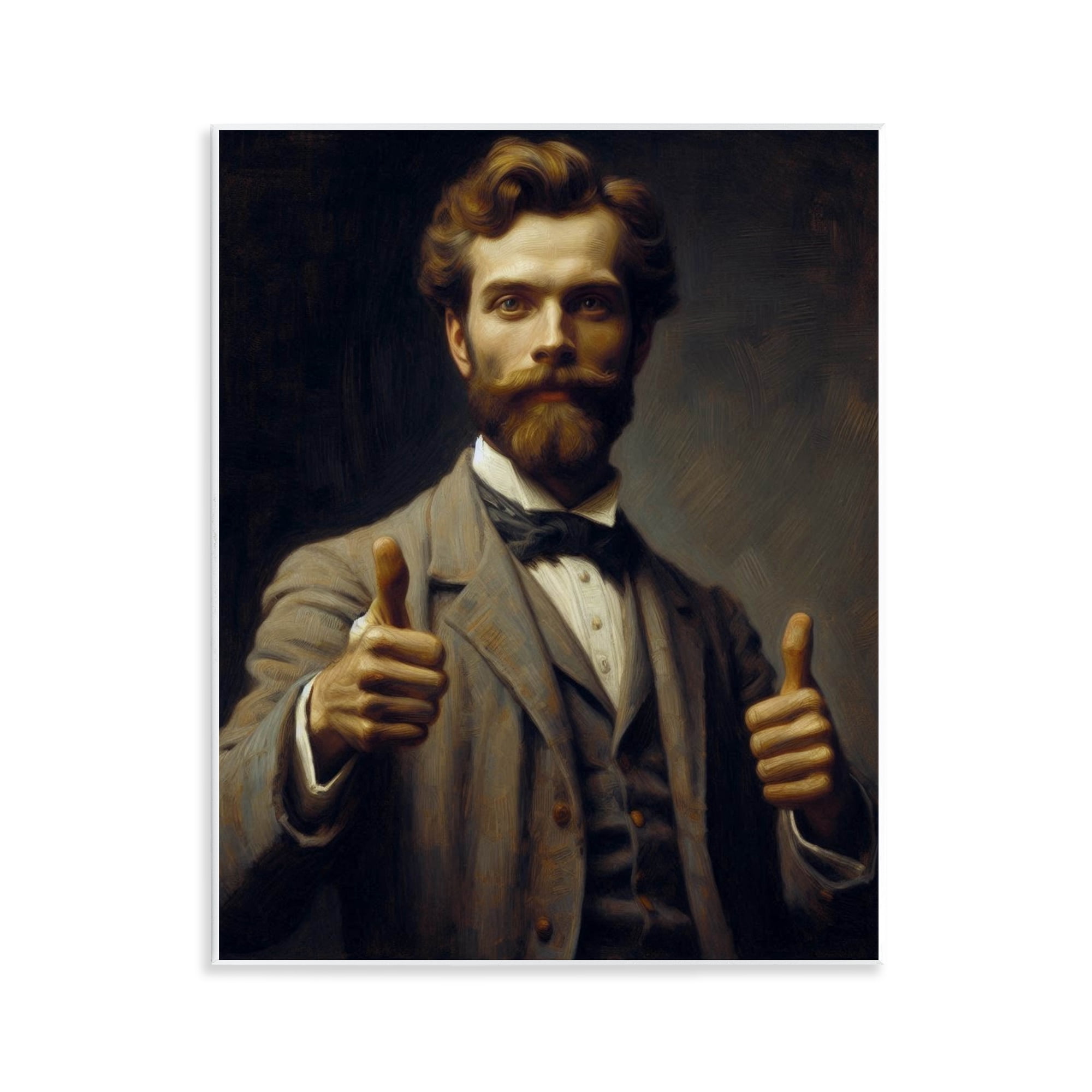Funny Thumbs Up Gentleman Wall Plaque Art, design by Lettered and Lined