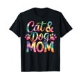 thumbnail image 1 of Funny Tie Dye Cat & Dog Mom T-Shirt for Pet Lovers - Perfect Gift for Mother's Day, 1 of 5