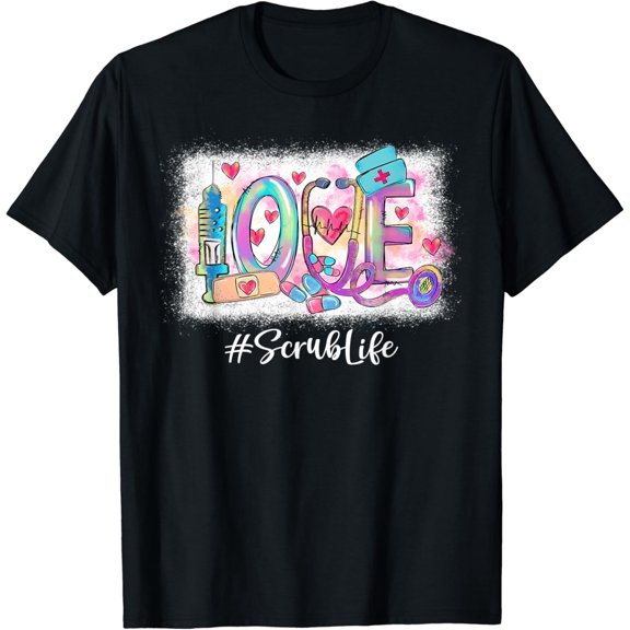 Funny Tie Dye Stethoscope Hearts Love Scrub Life Nurses Day T-Shirt Unisex S-5XL Hot Trending Shirt, Vintage Birthday Gift