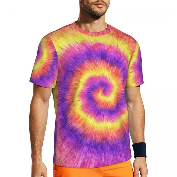 Funny Tie Dye T-Shirt Colorful Print Trending Gym T Shirts Short Sleeve Fast Dry Tshirt Be
