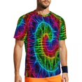 thumbnail image 1 of Funny Tie Dye T-Shirt Colorful Print Trending Gym T Shirts Short Sleeve Fast Dry Tshirt Be, 1 of 5