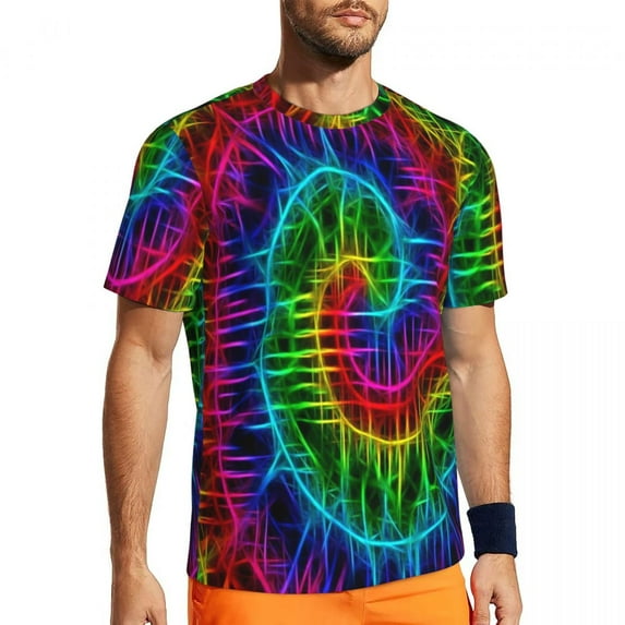 Funny Tie Dye T-Shirt Colorful Print Trending Gym T Shirts Short Sleeve Fast Dry Tshirt Be