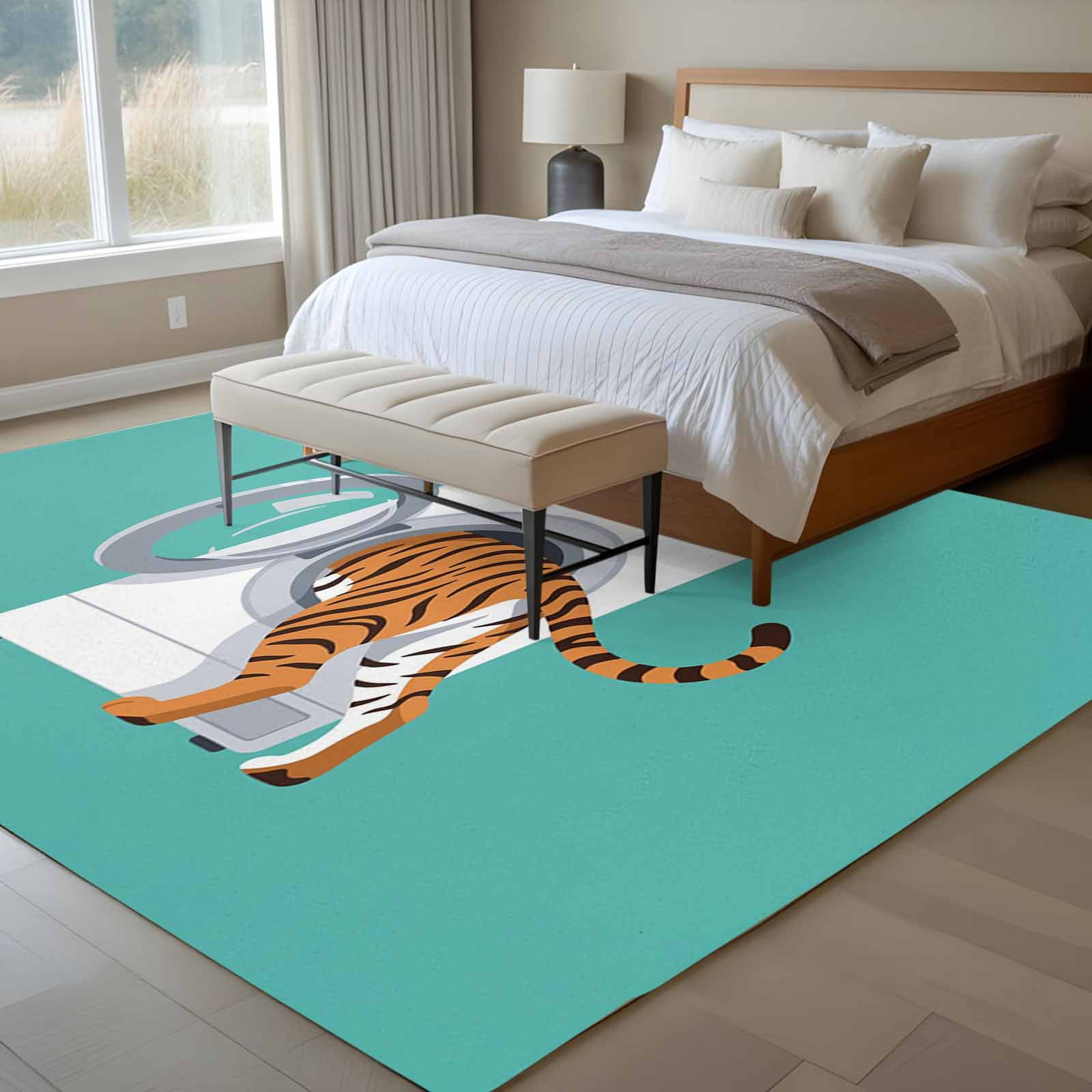 Funny Tiger 6x9 Rug for Dining Room Table and Chair Setup, Tiger's Butt ...