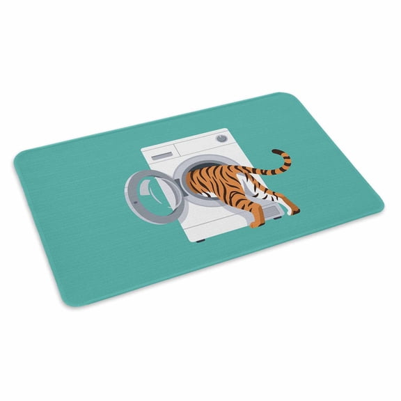 Funny Tiger Doormat Tiger's Butt White Washing Machine Farmhouse Non Slip Low Profile Rubber Door Mat Washable Absorbent Indoor Front Door Mat Entryway Rug Entrance Carpet 24x36 Inch