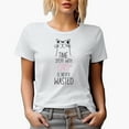 thumbnail image 1 of Funny Time Spent with Cats Is Never Wasted with a Cat Drawing Art Merch Gift, White T-Shirt, Small, 1 of 5