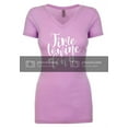 thumbnail image 1 of Funny Time to Wine Down Ladies Perfect Sporty V-Neck Short Sleeve T-shirt-Lilac-Small, 1 of 4