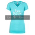 thumbnail image 1 of Funny Time to Wine Down Ladies Perfect Sporty V-Neck Short Sleeve T-shirt-Tahiti-Medium, 1 of 4