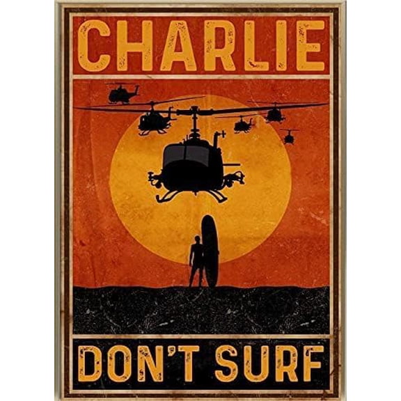 Funny Tin Metal Sign Vintage Surfing Poster Retro Novelty Wall Decor for Bedroom Cafe Store 8x12 Inch