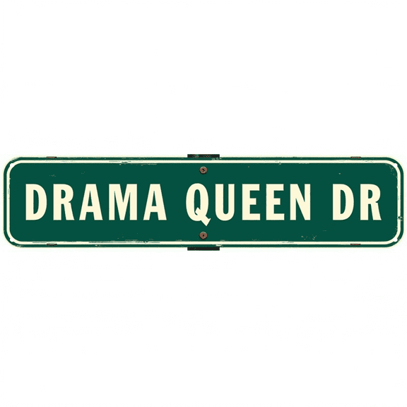 Funny Tin Sign 16x4 Inch Drama Queen DR Design - Ideal for Bedroom,, Outdoor Decor with Humor
