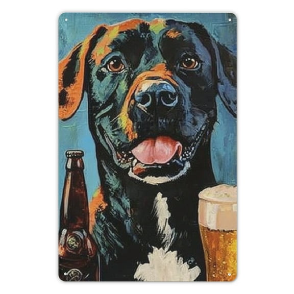 Funny Tin Sign Black Labrador Time Spent with Dogs Never Wasted Novelty Coffee Bar Club Wall Yard Garden Farm Man Cave Bar Cafe Living Room Kitchen 8x12 Inch