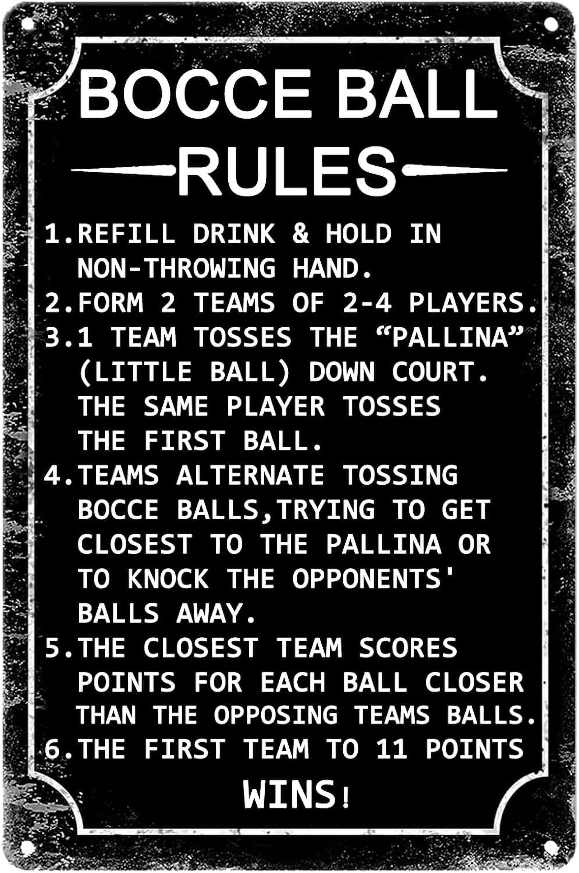 Funny Tin Sign Bocce Ball Rules Moden Metal Signs,Scoring Rules Poster ...