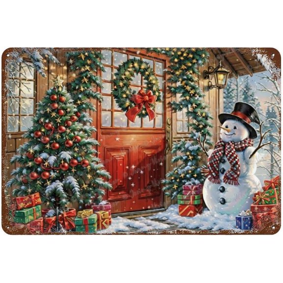 Funny Tin Sign, Christmas Decorative Metal Sign, Party Decor, Unique Metal Signs For Home Office Man Cave Store Sign, Cute Snowman, Gifts, Cabin, Yard Sign, Garage Sign 12x8 inches