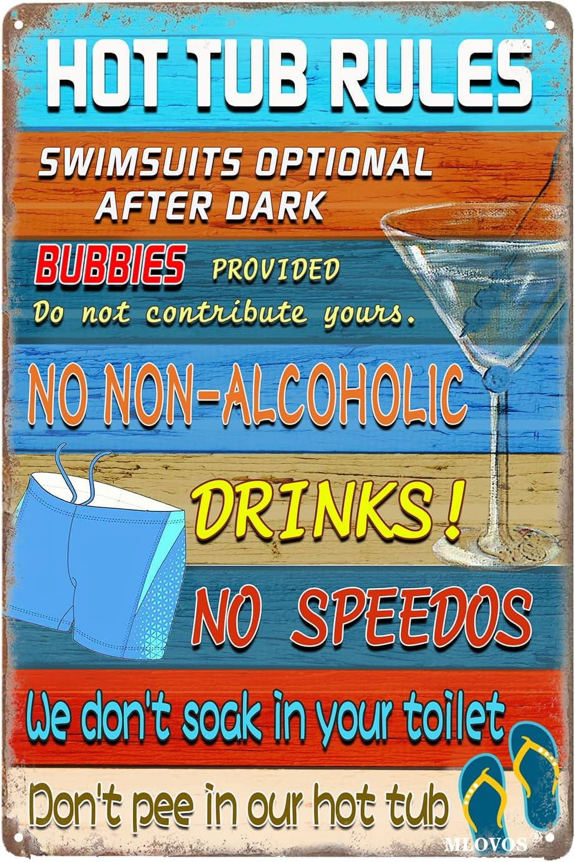 Funny Tin Sign Hot Tub Rules Metal Sign Wall Notice Sign Rustic Wall Funny tin sign hot tub rules metal sign wall notice sign rustic wall
