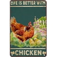 thumbnail image 1 of Funny Tin Signs Life Is Better with Chicken Farm Wall Decor Metal Sign Vintage Home Decor Rustic Aluminum Tin Signs Wall Art Metal Poster for Room 8x6 inch, 1 of 5
