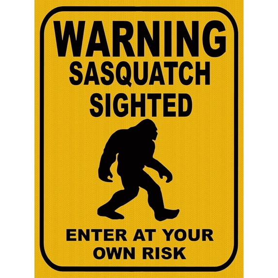 Funny Tin Wall Art Antique Metal Sign Warning Sasquatch Sighted Tin Sign Vintage Decoration Garage Home Garden Cafes Kitchen Wall Metal Signs Vintage Room Decor Aesthetic Wall Art Tin Sign 8x6 inch