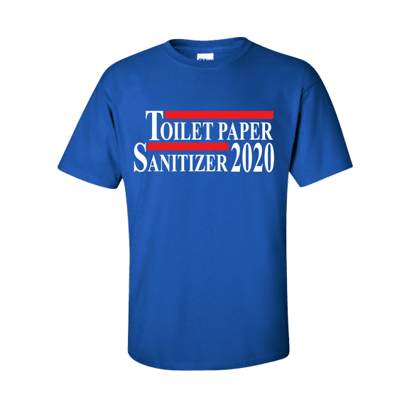 Funny Toilet Paper and Hand Sanitizer 2020 Election Short Sleeve T-shirt-Royal-medium