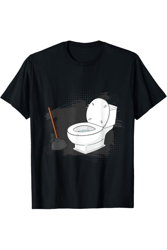 Funny Toilet Plunger And Toilet Expert Plumber T-Shirt