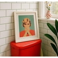 thumbnail image 1 of Funny Toilet Poster Of Retro Woman Holding Nose Kitsch Stinky Bathroom ArtDownload, Poster Only, 1 of 3