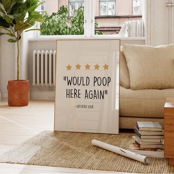 Funny Toilet Review Poster: Sarcastic Bathroom SignDownload, Poster Only