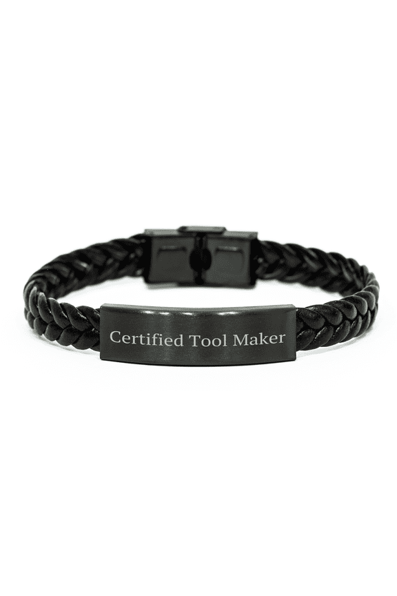 Funny Tool Maker Gifts from Friends, Tool Maker Interlaced Leather Bracelet for Men, Father's Day Unique Gifts
