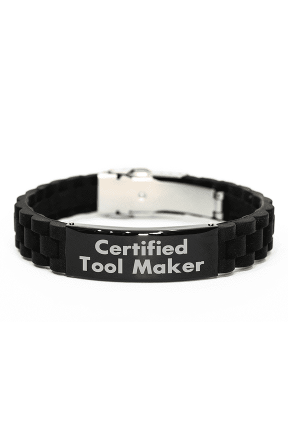 Funny Tool Maker Gifts from Men - Certified Tool Maker Glide lock Clasp Bracelet for Tool Makers on Father's Day, Gifts for Tool Makers, Men, Family