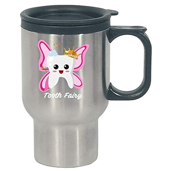 Funny Tooth Fairy - Butterfly Wings - Dental Humor - Stainless Steel Travel Mug