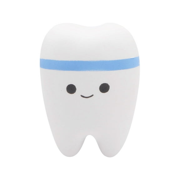 Funny Tooth-Shaped PU Slow Rebound Toy, Creative Character Squeeze Fidget for Tactile Play, Decorative Decompression Figurine Blue