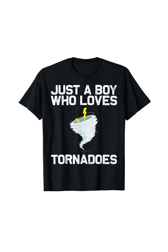 Funny Tornado Gift For Boys Kids Hurricane Weather Chaser Black T-Shirt